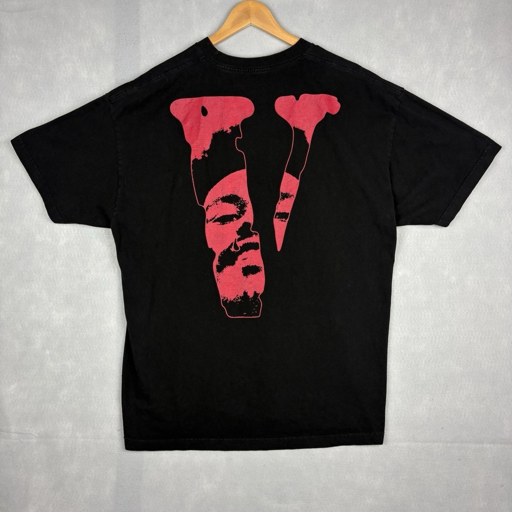 VLONE x The Weeknd After Hours Blood Drip Tee Shirt Mens XXL Black Red 2020 Tour